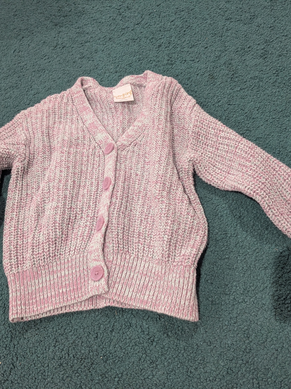 jumping beans Purple/Blue Marled Knit Button-Front Cardigan 6x